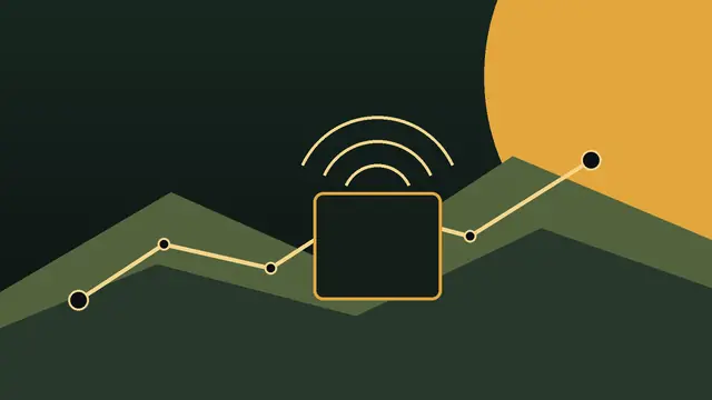 An original radio illustration connected to a winding waypoint path.