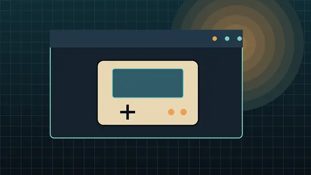 An original portable game device illustration inside a retro desktop window.